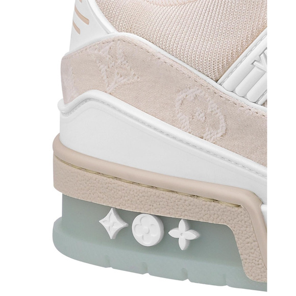 Louis Vuitton Beige Denim Monogram White Low Top Trainer Sneaker UK 9 US 10 11 - Picture 5 of 16